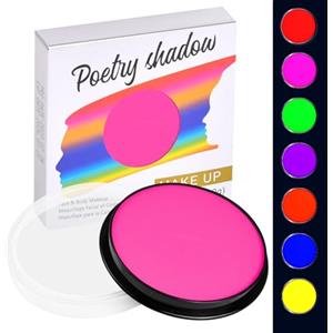 LOPHE Trucchi Neon, 30g Pittura di Corpo Vernice Fluorescente, Non Tossico, UV Body Painting per Fluo Party, Halloween, Festa, Carnevale(Rosa Fluorescente)