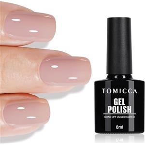 TOMICCA Smalto Semipermanente Unghie UV Nude, 8ml, Gel UV LED Soak Off Manicure Gel Lacquer Varnish