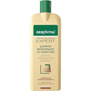 Gerovital Tratament Expert Shampoo Rigenerante con Cheratina - Azione Riparatrice e Anticaduta - Idrata e Rinforza i Capelli Secchi e Danneggiati, Estratti Vegetali 400 ml