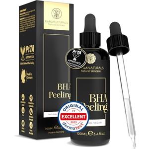 Kapua Naturals BHA Peeling 2% (100 ml) - Peeling viso con BHA + AHA - Esfoliante viso con 2% di acido salicilico contro punti neri, brufoli e pori ostruiti - Riduce i pori - Blackhead Remover