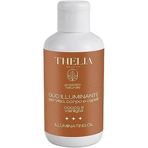 Thelia Beauty | Olio Illuminante per Viso, Corpo e Capelli, Cocco e Vaniglia, Prodotto Naturale Senza Parabeni, Dermatologicamente Testato, Made in Italy, 100 ml
