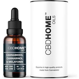 CBD HOME CBHOME Oils - Olio di Semi di Canapa 30% + ISO-N 10% + Melatonina - 30 ml - Base di Cocco e Semi di Canapa Biologici - Pressato a Freddo - Senza Additivi - 100% Vegetale - Certificato Biologico UE