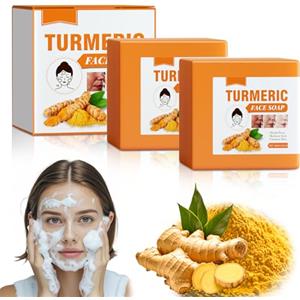 AN-WATTY 2 Pezzi Turmeric Soap, Skin Lightening Sapone Alla Curcuma, Turmeric Kojic Acid Soap, Turmeric Kojic Acid Cleansing Soap per Illuminare, Idratare e Unificare il Tono Della Pelle, 2x100g