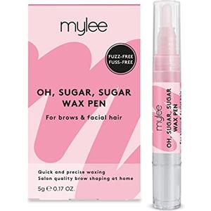 Mylee Oh Sugar, Sugar Wax Pen + 20 strisce depilatorie, Ceretta senza calore con formula di zucchero, per rimuovere i peli superflui su corpo, viso e inguine, vegan e cruelty-free
