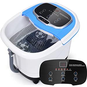 RELAX4LIFE 48 Pediluvio Massaggiatore Piedi Elettrico con Doccia, Riscaldamento Rapido e Mantenimento Temperatura, Sterilizzazione a Infrarossi e Timer 60min con Rotelle, Fino al 48