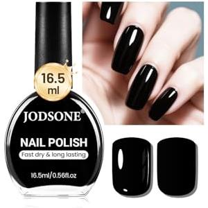 JODSONE Smalto nero da 16,5 ml di grande volume di smalto ad asciugatura rapida, asciugatura rapida e di lunga durata, nail art fai da te, regalo per donne
