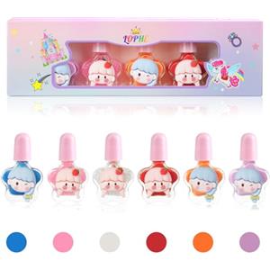 LOPHE Smalti Bambina, 6 Pezzi Smalto per Bambini Set Smalti Peel-Off a Base Acqua, Set Unghie Bambina Non Tossico, Regalo per Ragazze(B)