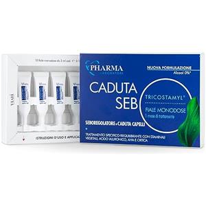 YLATI' YPHARMA Tricostamyl Caduta-Sebo 10 Fiale Trattamento per la Perdita dei Capelli per Capelli Grassi con Acido Ialuronico, Ortica e Zinco - Cura Equilibrante per il Cuoio Capelluto