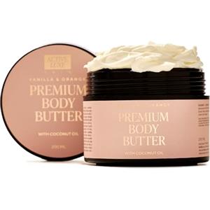 Activeluxe cosmetics Active Luxe Premium Body Butter - Burro Corpo Idratante con Olio di Cocco, Burro di Karitè e Olio di Mandorla - Profumato Arancia & Vaniglia - 200ml