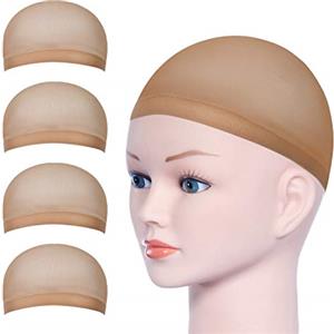 URAQT Parrucca Tappi, 4 Pezzi Calotte per Parrucche di Nylon, Unisex Copricapo Elastici a Rete, Copricapo di Parrucche per Uomini e Donne, nude