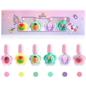 LOPHE Smalti Bambina, 6 Pezzi Smalto per Bambini Set Smalti Peel-Off a Base Acqua, Set Unghie Bambina Non Tossico, Regalo per Ragazze(A)