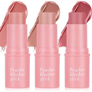 LOPHE 3 in 1 crema fard stick, 3 pezzi crema contorno stick per guance, labbra occhi, lunga durata, impermeabile, leggero, fard idratanti e sfumabili per donne e ragazze trucco guance