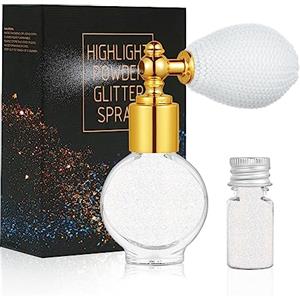 AOOWU Glitter Polvere Spray Corpo Viso Glitterato Con 1 Ricarica, Shimmer Sparkle Impermeabile per Festival di Halloween, Club, Feste (Colorato#)