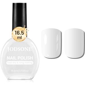 JODSONE Smalto bianco da 16,5 ml, grande volume, ad asciugatura rapida, colore a lunga durata, nail art fai da te per la casa, regalo per le donne