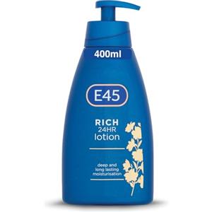E45 Lozione per la pelle 400 ml - Lozione idratante E45 con olio di primrosio da sera-lozione per il corpo leggera per pelle secca e sensibile-idratazione duratura per la pelle morbida ed elastica