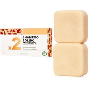 ENOOSO Shampoo solido bio per capelli Ricci e Crespi | Senza solfati siliconi parabeni | Anticrespo e Nutriente con Olio di Argan e Cocco, Castagna | 100% Naturale Vegano Made in Italy