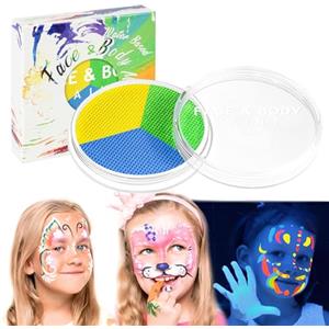 LOPHE Trucchi Neon, 3 Colori Pittura di Corpo Vernice Fluorescente, Non Tossico, UV Body Painting per Fluo Party, Halloween, Festa, Carnevale, 30g(Tipo B)