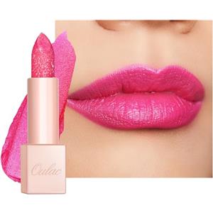 OULAC Rossetto Diamond Lustre, Rossetto Glitter Rosa Altamente Pigmentato, Texture fine e Nessuna Sensazione Di Grana, Formula Idratante a Lunga Durata, Vegan, D09
