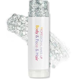 AOOWU Gel Glitter per Viso e Corpo, Body Glitter Gel, Trucco per Carnevale, Chunky Glitter Decorazione per Musica, Festival, in Maschera, 15g(Argento)
