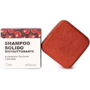 Enooso - Shampoo Solido bio per capelli secchi Ristrutturante e Nutriente al Melograno, Fico e Te Verde 65 gr - Naturale Artigianale Vegano - Made in Italy