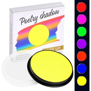 LOPHE Trucchi Neon, 30g Pittura di Corpo Vernice Fluorescente, Non Tossico, UV Body Painting per Fluo Party, Halloween, Festa, Carnevale(Giallo Fluorescente)