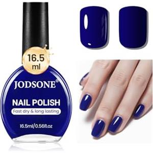 JODSONE Smalto blu scuro da 16,5 ml, grande volume, ad asciugatura rapida, lucentezza di lunga durata, unghia per dita dei piedi, nail art fai da te per la casa, il viaggio