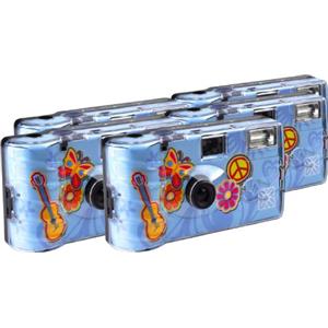 TopShot Flower Power - Fotocamera usa e getta per nozze 27 scatti, flash, confezione da 5