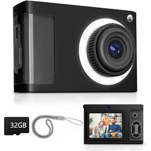 ARNSSIEN Macchina Fotografica Digitale, ARNSSIEN 1080P Vintage Fotocamera Digitale per Bambini, Schermo 2,4" con 16 Luci LED, Regalo Economico per Bambini più Grandi, Adolescenti, Studenti, Principianti,Y2