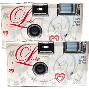 PHOTO PORST 2 X 1A PHOTO PORST Fotocamera usa e getta Edition Love & Hearten, con flash, batterie e pellicola (2 pezzi, 27 scatti)