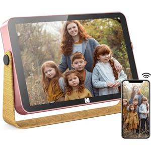 KODAK WiFi Cornice Digitale, Cornice Digitale Foto da 10 pollici, Batteria Integrata e Memoria da 16 GB, Touchscreen IPS HD, Sveglia, Condivisione di Immagini, Musica e Videos via App, E-mail o USB