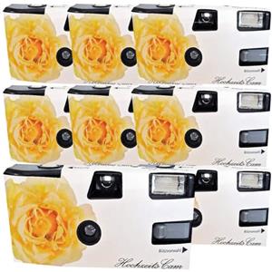 PHOTO PORST 8 X 1A PHOTO PORST Fotocamera usa e getta, edizione rosa nuziale, con flash, batterie e film (confezione da 8 pezzi, 27 scatti)