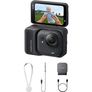 Insta360 GO Ultra Nero- Mini action cam 4K, vlog camera, fotocamera POV a mani libere, sensore 1/1,28″, pockect cam 53 g, FOV 156°, autonomia 200 min, indossabile con aggancio magnetico per sport
