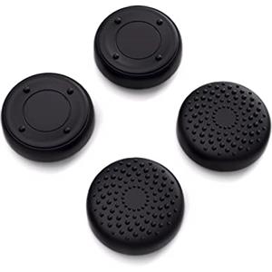 playvital Copri Analogici per Steam Deck LCD/OLED, Thumb Grip per PS Portal Remote Player, 2 Paia Gommini Joystick Caps in Silicone, Punti Rialzati&Borchiati-Nero