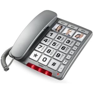 SAIET Telefono Fisso Multifunzione con Tasti Grandi e Personalizzabili, Intuitivo e Facile da Usare con Vivavoce e Indicatore Luminoso di Chiamata - SAIET FAMILY