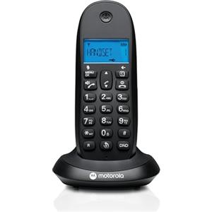 Motorola Voice Motorola C1001CB+ - Telefono Cordless Digitale DECT - Modalità Blocco Chiamate, ID Chiamante, Vivavoce, Rubrica da 50 Numeri, Schermo Retroilluminato - Nero