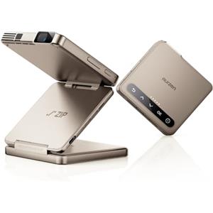 Aurzen ZIP Tri-Fold Mini Proiettore, 4K Supportato Smart Proiettore Tascabile Portatile, Messa a Fuoco Automatica & Correzione Keystone, 5000mAh, Bluetooth 5.4, per Smartphone/HDMI/USB - Oro