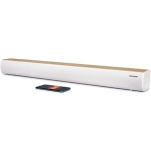 Thomson SB401BT Soundbar - 200W Potenza Musicale Totale - Bluetooth 5.0 - Ingresso Ottico, USB & AUX - Preset EQ - Telecomando - Indicatore LED della Sorgente - Design Bianco & Legno