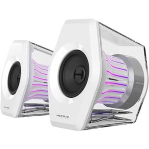 Edifier G2000 Pro Casse Gaming 2.0 RGB da 32W RMS / 64W Picco, Sincronizzazione Luci TempoFlow™ a 270°, Suono Surround Virtuale 7.1 - Bluetooth 5.4 / USB-C/AUX per PC, PS5 (Bianco)