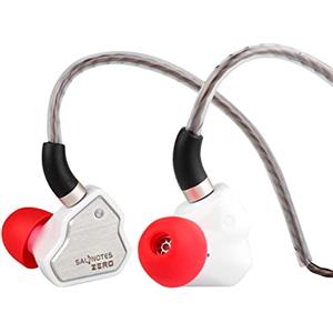 Linsoul Salnotes Zero HiFi - Auricolari in-ear con driver dinamico IEM da 10 mm, con diaframma composito in metallo, cavo OFC a 2 pin staccabile (bianco, senza microfono)