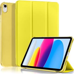 4UBonLife Custodia Per iPad 11ª Generazione A16 11 Pollici 2025, iPad 10ª Generazione10,9 Pollici 2022, Cover Protettiva Sottile e Leggera con Retro Rigido Traslucido Guscio Cover, Giallo