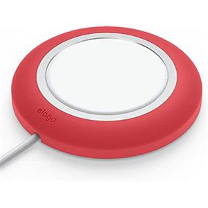 elago MS Cover di Ricarica Wireless Magnetica - Compatibile con Caricatore MagSafe, iPhone 17/16/15/14/13/12, Tutti i Dispositivi di Ricarica Wireless [Caricatore Non Incluso] (Rosso)
