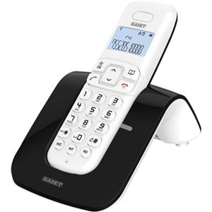 SAIET - Telefono Cordless Casa e Ufficio 13500783 - con Vivavoce DECT GAP LCD - con Tasti Grandi e Schermo Intuitivo - Nero