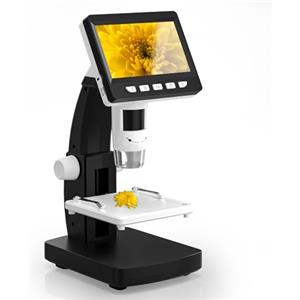 CIMELR Microscopio Digitale da 4,3 pollici, con risoluzione 50X-1000X e 8 luci LED regolabili, Microscopio per adulti (306-B)