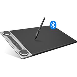 HUION Inspiroy Dial 2 Tavoletta Grafica con Controller a Doppio Quadrante, 6 Tasti Programmabili, Tavoletta Grafica da 10x6 Pollici Bluetooth 5.0 Wireless, Supporto PC/Mac/ChromeOS/Android/Linux