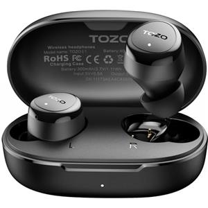 TOZO E1 Cuffie Bluetooth 5.3 con ENC Chiamate Ultra-Leggero EQs Regolazione 30 Ore Riproduzione USB Tipo C IPX6 Nero