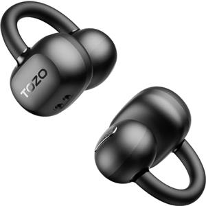 TOZO OpenEarRing Cuffie Bluetooth 5.1 Ultraleggere con IA Cancellazione del Rumore nelle Chiamate, 40 Ore di Autonomia, Schermo LED, Ricarica USB Tipo-C, Ideali per Sport, Viaggi e Lavoro, IPX5 Nero