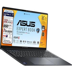 ASUS Notebook B3, Intel Ultra7 255H, Ram DDR5 32Gb, SSD Pci 1Tb, (2x512Gb) Display Ips 16" WUXGA, Intel Arc 140T 16Gb, Wi-FI 6, 2 Usb-C, lan Rj45, Tastiera retroilluminata, fingerprint, Ready to use