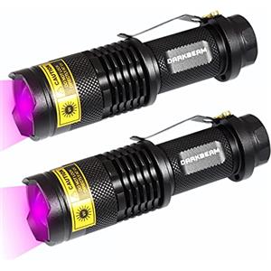 DARKBEAM Torcia UV 395nm LED, Lampada di Wood Portatile, Luce Nera Ultravioletta Blacklight Mini, Animali Urina Cane/Gatto Smacchiatore Rivelatore, Resina indurita (2 Pezzi)