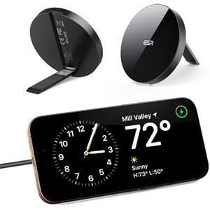 ESR HaloLock Caricatore Wireless con Cavalletto Compatibile con iPhone 15/15 Plus/15 Pro/15 PRO Max/14/13/12 e MagSafe,con Cavo Rimovibile da 1,5 m(Adattatore Non Incluso), Nero