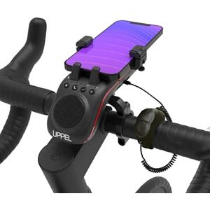 UPPEL Altoparlante Bluetooth per Bicicletta Casse Bluetooth V5.1 5000mAh Accumulatore di energia/Luci Bici/Campanello della bici/Card SD/TF Funzione 10 in 1-Nero